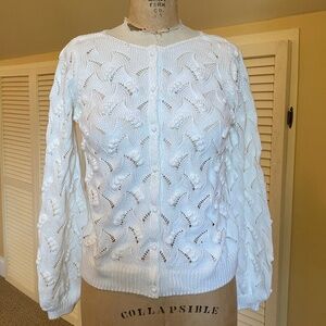 Sezane Marthe Ecru Cardigan Sweater XXS